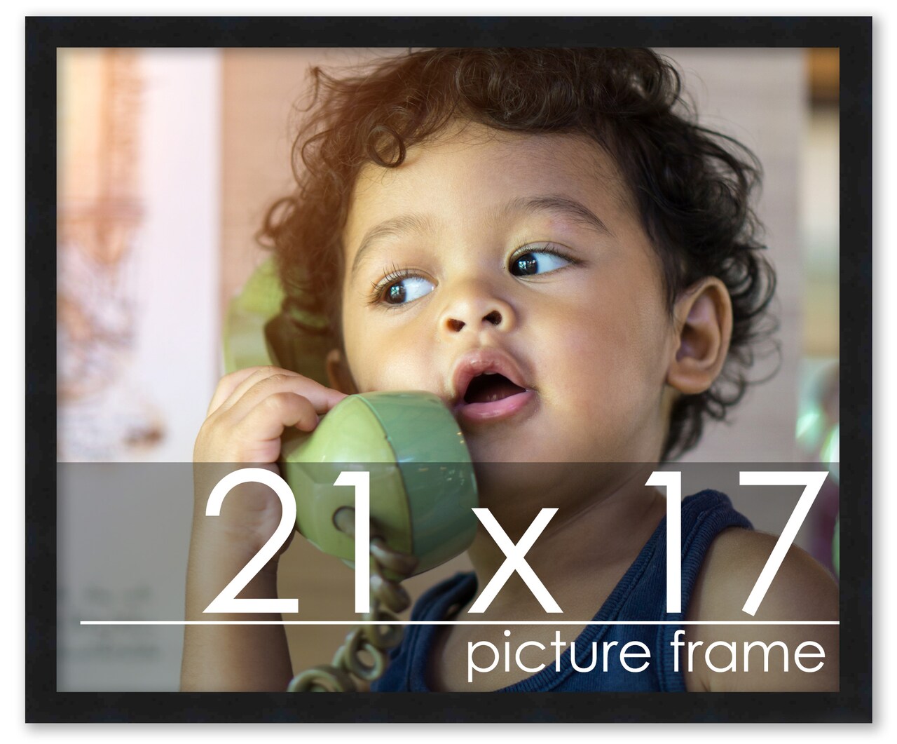 Classic Modern Black Picture Frame - UV Acrylic, Backing Board, Hanging Hardware Included